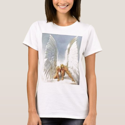 保護Picの天使はTシャツの個人化なります Tシャツ (正面)