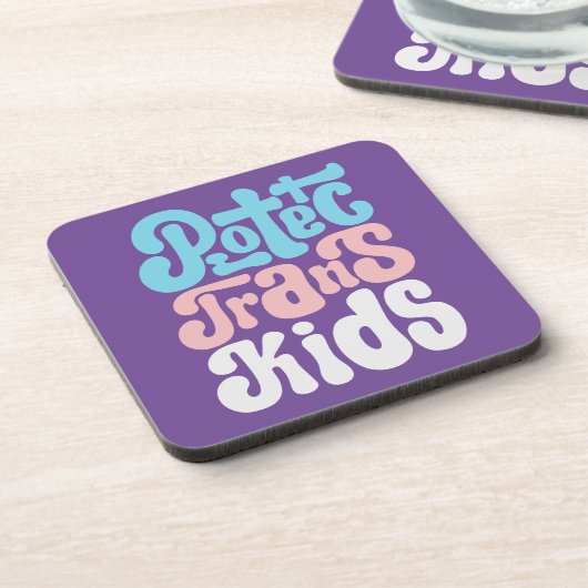 保護Trans Kids Cork-Backedコースター コースター (左側)