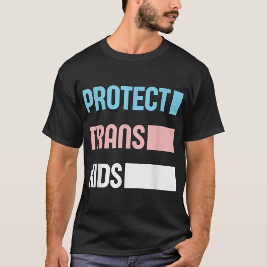 保護Trans Kids LGBTがLGBTプライドTransgeをサポート Tシャツ (正面)