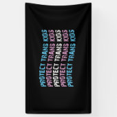 保護Trans Kids - Trans Flag Wave 横断幕 (縦)