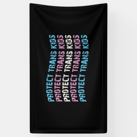 保護Trans Kids - Trans Flag Wave 横断幕 (縦)