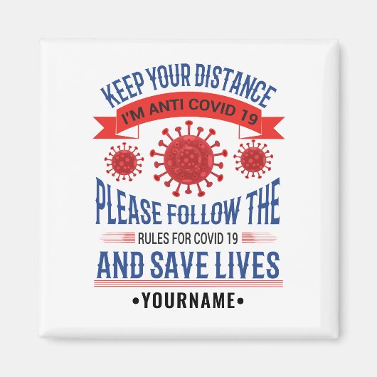 保距離の後を追規則 マグネット (正面)