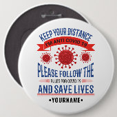 保距離の後を追規則 缶バッジ (正面&裏面)