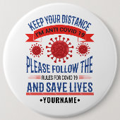 保距離の後を追規則 缶バッジ (正面)