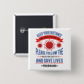 保距離の後を追規則 缶バッジ (正面&裏面)