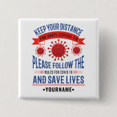 保距離の後を追規則 缶バッジ (正面)