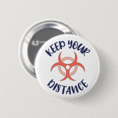 保距離///ウイルス認識度 缶バッジ (正面&裏面)