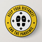 保距離 缶バッジ (正面)