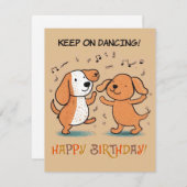 「保踊りだ!」 誕生日カード(2犬付き) シーズンカード (正面/裏面)