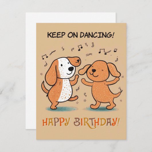 「保踊りだ!」 誕生日カード(2犬付き) シーズンカード (正面/裏面)