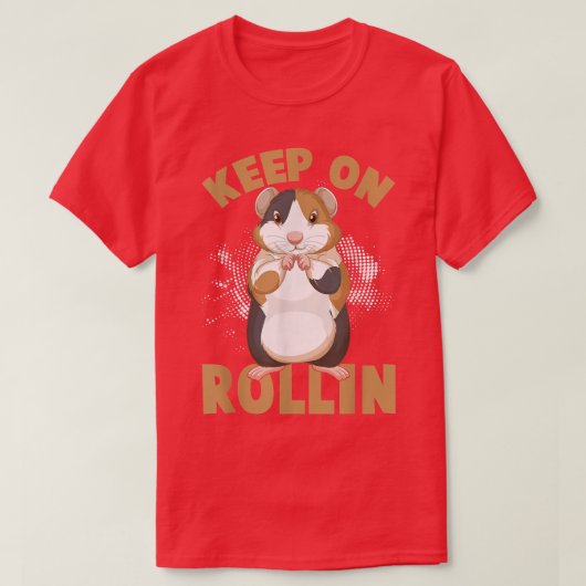 保転がOn Cute Hamster Guinea Pigs おもしろい Tee Tシャツ (デザイン正面)