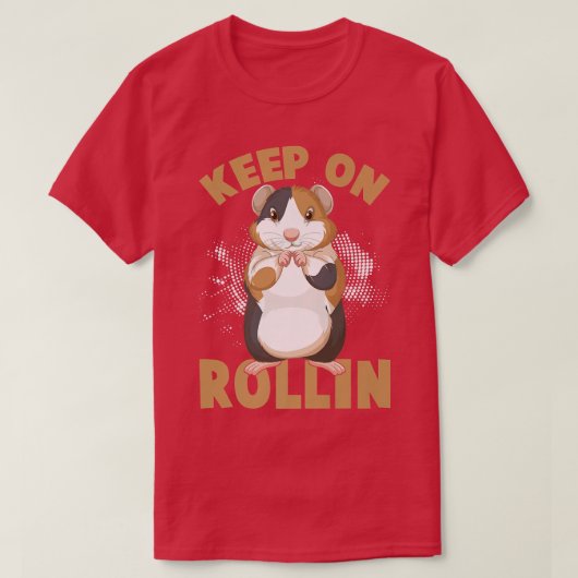 保転がOn Cute Hamster Guinea Pigs おもしろい Tee Tシャツ (デザイン正面)
