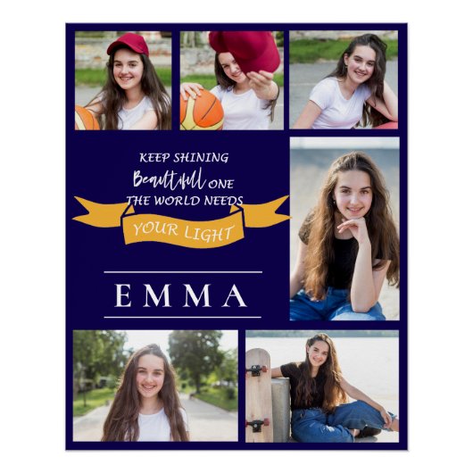 保輝く引用文写真数々の卒業写真 ポスター (正面)