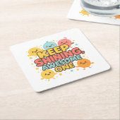 保輝く素晴らし1!- やる気を起こさせる スクエアペーパーコースター (アングル)