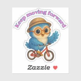 保進む – かわいいフクロウのモチベーション・シール シール