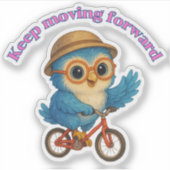 保進む – かわいいフクロウのモチベーション・シール シール (正面)