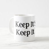 保遅く保て実在も コーヒーマグカップ (正面左)