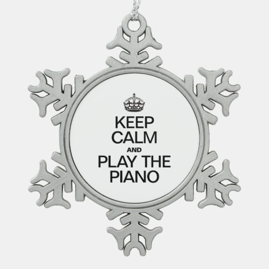 保遊静とピアノ スノーフレークピューターオーナメント (正面)
