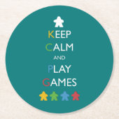 保遊A |ティール（緑がかった色）メープルボードゲーム ラウンドペーパーコースター (正面)