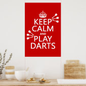 保遊Calmと Darts (カスタマイズ可能なカラー) ポスター (キッチン)