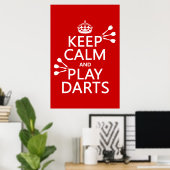 保遊Calmと Darts (カスタマイズ可能なカラー) ポスター (ホームオフィス)