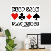 保遊Calm Bridge (Four Card Suits) ポスター (ホームオフィス)