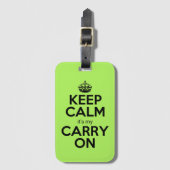 保運私のライムグおもしろい・グリーン ラゲッジタグ (正面縦)