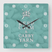 保運Calm Yarn Craft Room {Dark} スクエア壁時計 (正面)