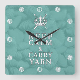 保運Calm Yarn Craft Room {Dark} スクエア壁時計