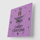 保運Crayons スクエア壁時計 (傾斜)