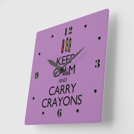 保運Crayons スクエア壁時計 (傾斜)