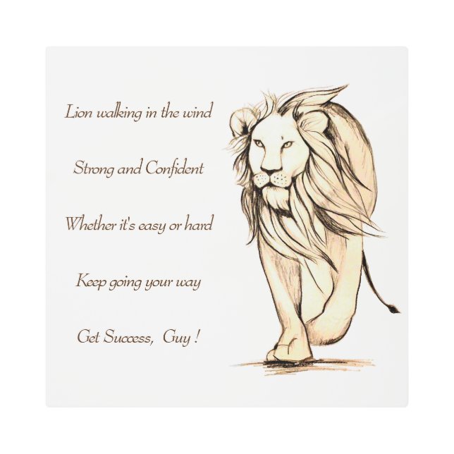 保道を進むなら成功だ メタルプリント (正面)