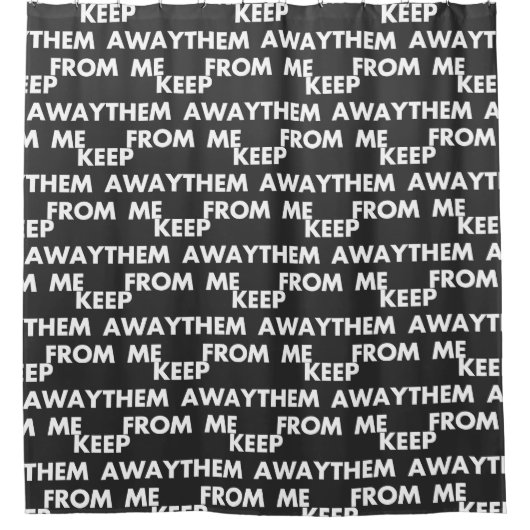 保遠くに嫌なおもしろい引用文 シャワーカーテン (正面)