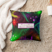 保酒ネオン絵を描(ばちゃばちゃ)跳ねるスワーls星 クッション (ブランケット)