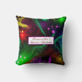 保酒ネオン絵を描(ばちゃばちゃ)跳ねるスワーls星 クッション (正面)