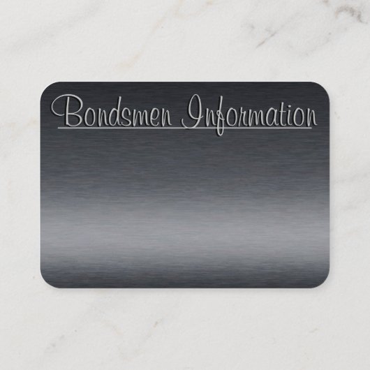 保釈スタイリッシュ保証業務用カード 名刺 (裏面)