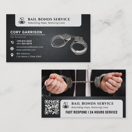 保釈保証業務 | 黒エレガント色 名刺 (正面/裏面)
