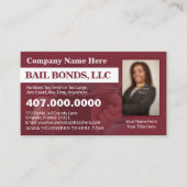 保釈保証金写真ビジネスカスタマイズカードテンプレート 名刺 (正面)