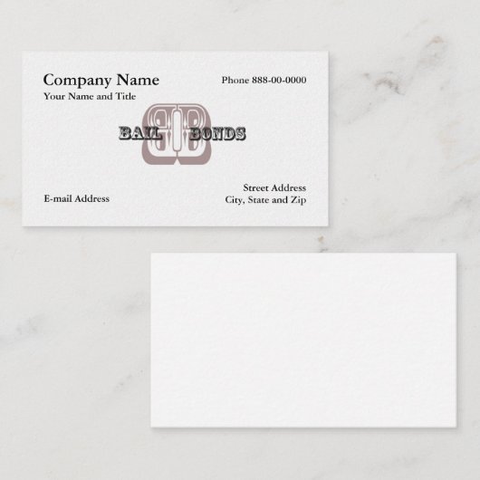 保釈債務者の名刺 名刺 (正面/裏面)