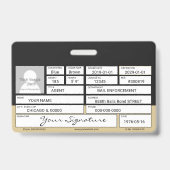 保釈執行エージェントバッジ バッジ (裏面)