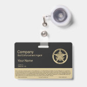 保釈執行エージェントバッジ バッジ (正面（伸縮クリップ）)