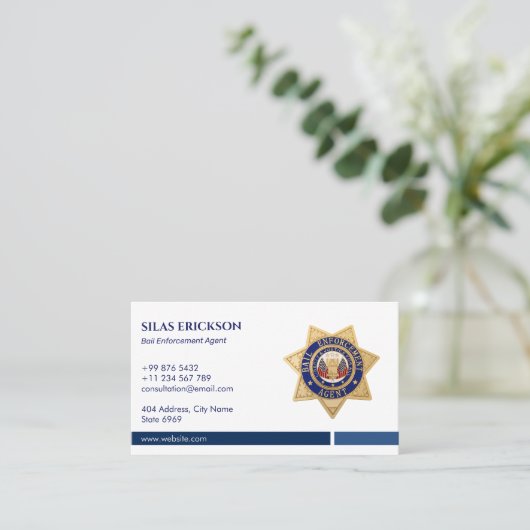 保釈執行代理人 | ブルーシエレガントールド 名刺 (スタンド正面)