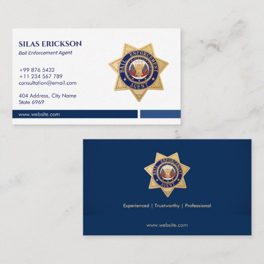 保釈執行代理人 | ブルーシエレガントールド 名刺 (正面/裏面)