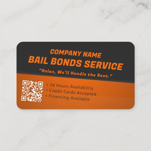 保釈送達 | ダークオレンジ 名刺 (裏面)