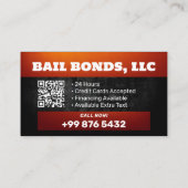 保釈送達 | ブラックレッド 名刺 (裏面)