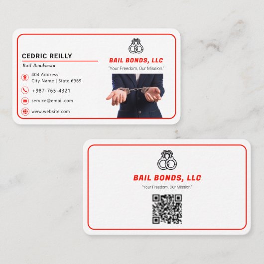 保釈送達 | 赤線 名刺 (正面/裏面)