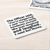 保釈金 スクエアペーパーコースター (アングル)