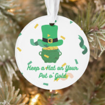 保金ゴールドのポットに帽子