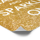 保金ゴールドグリッターポスターに落ち着いて輝く ポスター (角)