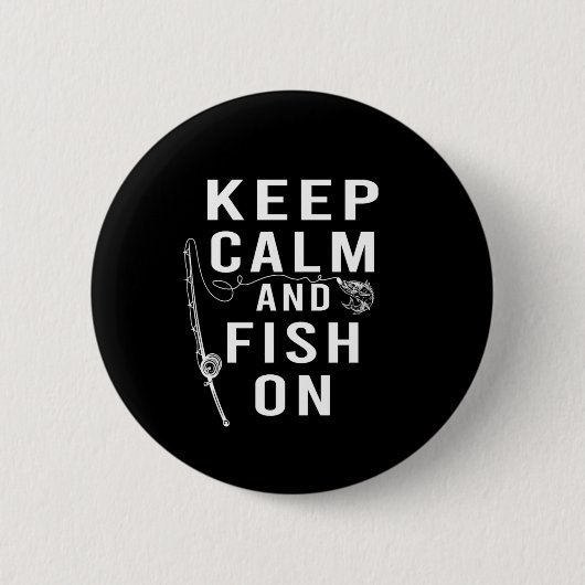 保釣り人の魚釣り釣りGif 缶バッジ (正面)